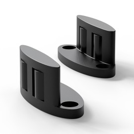 FLYVLIEG 2 Pack Sliding Barn Door Floor Guide, Aluminum Alloy, Bottom Mount, Double-Sided Roller, Sliding Door Guide, Balck