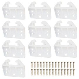 10pcs Plastic Drawer Guides, 2.36x1.65x0.31in Drawer Track Guide with Screws Replacement Drawer Slides Drawer Rail Bracket Drawer Repair Kit for Dresser, Cabinet, Closet, Drawer(White)