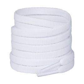 Olukssck 2 Pairs 6 mm Wide Flat Trainers Shoelaces, Premium Replacement Shoe Laces for Sports Shoes, Trainers and Casual Shoes, White, 160 cm