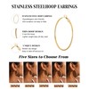 Geveay 5Pairs Gold Hoop Earrings for Women Hypoallergenic Stainless Steel