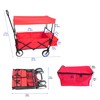 Heavy-Duty Collapsible Folding Wagon Cart, All-Terrain Utility Cart with Removable