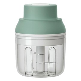 Electric Garlic Chopper USB Charging Cordless 3 Blades Garlic Masher Machine for Seasonings Meat Food Supplement Green