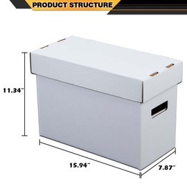 CNNELL 3 Pack Comic Book Storage Comic Book Box Holds 150-175 Comics Collapsible and Stackable Comic Short Box Moistureproof Comic Box Stackable Archival Paper Cardboard