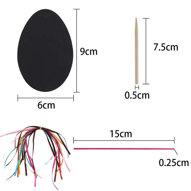 Faburo 30pcs Easter Scratch Art Egg Decorations Papers Crafts Gifts