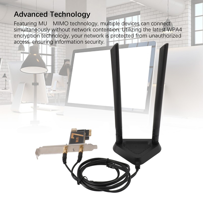 BE200NGW PCI Ex1 WiFi Card with 8DB Antenna 8774Mbps WIFI7