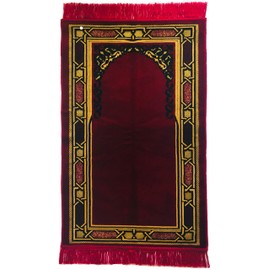 Islamic/Muslim Prayer Mat/Rug - Janamaz - Sajda - سجادة صلاه - جائے نماز - نماز آسنوں - प्रार्थना आसनों - seccade (Red)