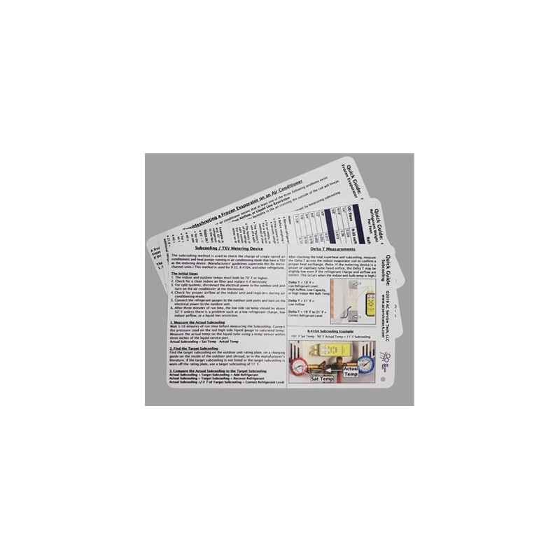 AC Service Tech LLC HVAC Quick Reference Cards for Refrigerant