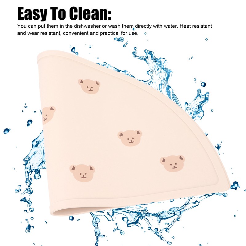 Baby Placemat Infant Children Travel Portable Silicone Flexible Cute Cartoon