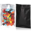 100pcs 3"X 4" Smell Proof Resealable Mylar Bags Front Matte Clear Back Matte Black Food Storage Foil Pouch Zip lock Bag