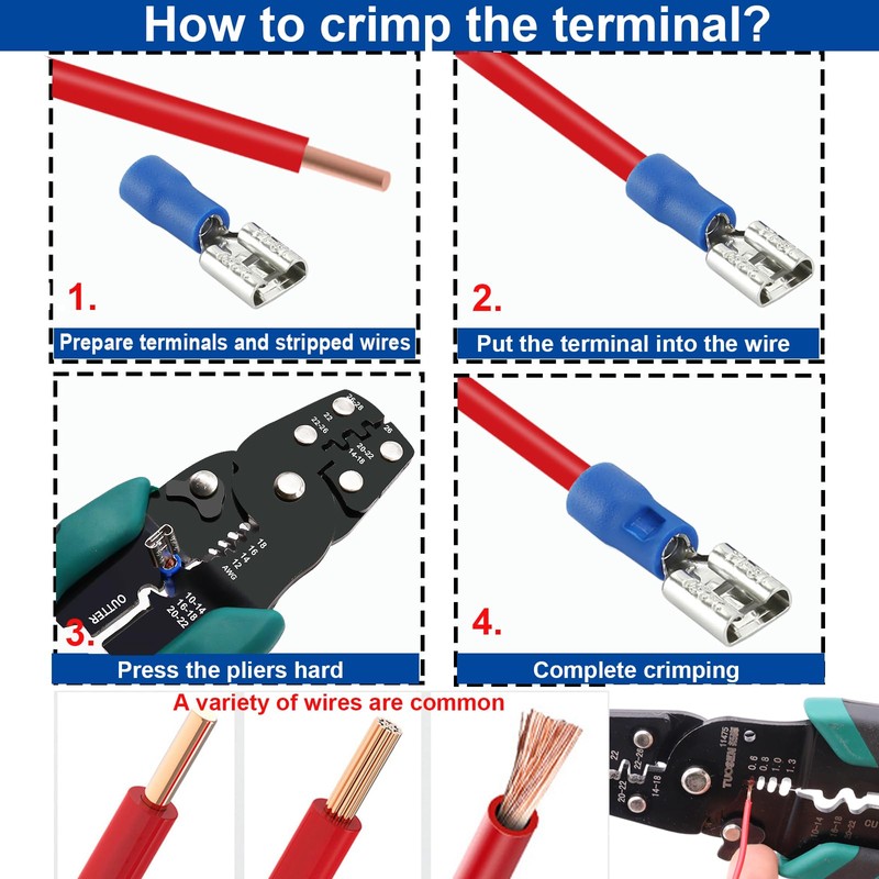 Tnisesm 300PCS Insulated Wire Crimp Connectors Assortment Kit with Ring,