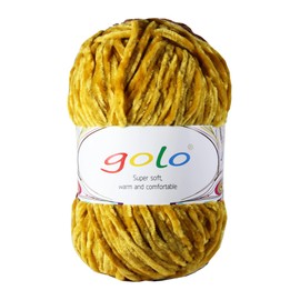 golo Chenille Yarn for Baby Blanket Yarn 3.5 oz Soft Chenille Yarn for Hand Knitting Yellow Yarn