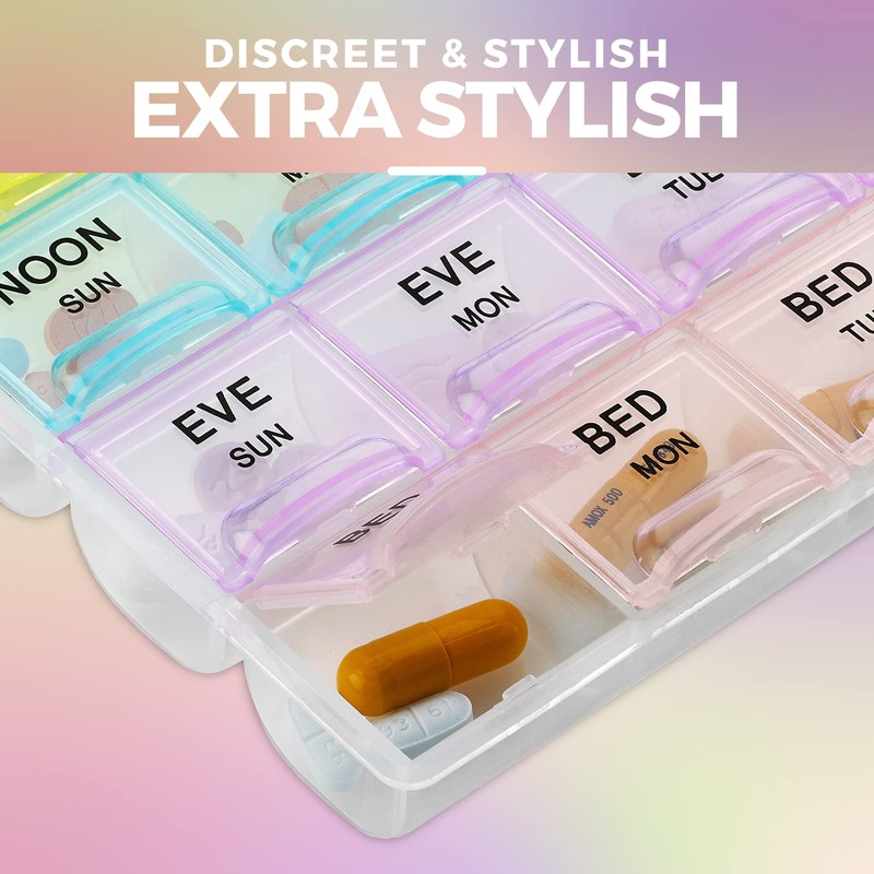 Pill Organizer - Large Pill Organizer with Weekly and Daily