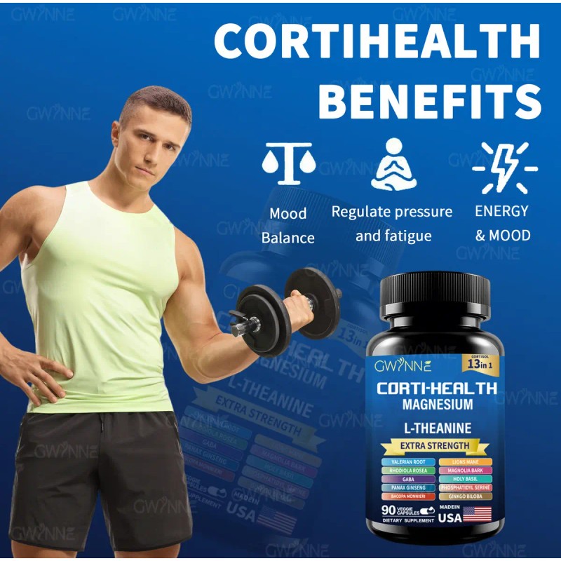 Gwynne Suplemento Cortisol Cápsulas Inositol Myo Glicinato Magnesio Vitamina B12