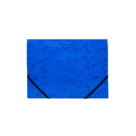 Pack of 12 A4 Blue Card 3 Flap Folders with Elastic Closure
