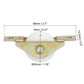 PATIKIL 30mm Sliding Door Nylon Pulley, 8 Pcs Furniture Roller Wheels 5mm Hole Distance for Screen Door Wardrobe Cupboard Closet, Yellow