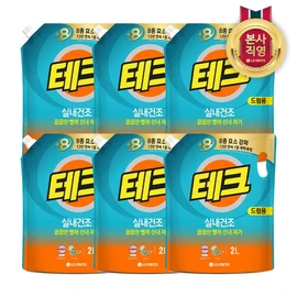 Tech indoor drying liquid refill 2L (drum) x 6 / 테크 실내건조 액체 리필 2L(드럼) x 6개