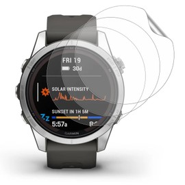 NUCNOK Pack of 3 Screen Protectors for Garmin Fenix 7S Pro/Garmin Epix Pro (Gen 2) 42 mm, Clear HD Soft Hydrogel Film, Full Coverage, Bubble-Free, Scratch-Resistant, Anti-Fingerprint, 3D Full Cover