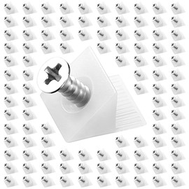 LIHAO Pack of 120 Back Wall Connectors Plastic Cabinet Back Wall Drawers Wedges Back Wall Screws Fixing Screws for Drawer Floor Furniture Cabinet Back Panel Reinforcement