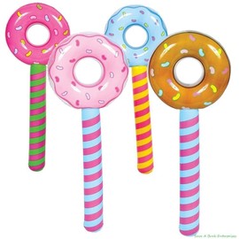 4 Pcs Inflatable Suckers Inflatable Birthday Donut Holes Wonka Candyland Valentine Set
