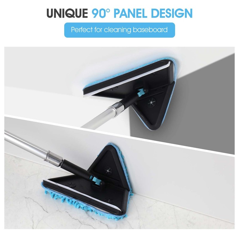 CXU 90° Foldable Baseboard Wall Cleaner Mop, Cobweb Duster, Window