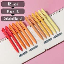 Mr. Pen- Retractable Gel Pens, 12 Pack, Black Ink, Summer Morning Barrel Gel Pens, Gel Pens Fine Point 0.5mm, Retractable Pens, Cute Pens, Gel Ink Pens, Aesthetic Pens for Journaling Fine Tip Pens