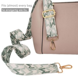 ROYGBCP Replacement Purse Strap Shoulder Strap Adjustable Crossbody Strap for Women Crossbody Wide Shoulder Bag, Green M-gold Hardware