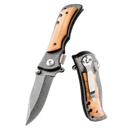 Custom Pocket Hunting Knife High Quality Utility Survival Knives Outdoor Olive Wooden Handle Tactical Folding Knifecolor: X60-HW, blade length: 98mm, blade width: 24mm, type: Pocket Knife