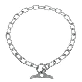 Herm Sprenger Chrome Plated Steel Fur Saver Dog Collar with Medium Links and Toggle Closure Professional Training Collar for Small Medium Large Dogs Correction Slip Chain Made in Germany (26in (65cm))