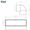 Kair 90 Degree Vertical Elbow Bend 204mm x 60mm -
