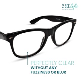 Black Thick Frame Oversized Reading Glasses Men with Sturdy Made - Flexible Spring Hinges Large Mens Eyeglasses - Trendy for all Face Shapes Readers for Men - Wide Frame Cheaters Reading Glasses 1.75