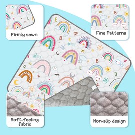 Baby Play Mat，Thick Soft 50" X 50" Playpen mat, Non-Slip and Machine Washable Baby Play Mats for Floor ，Crawling Mat for for Babies, Toddlers & Infants to Play and Learn (Rainbow)