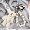 White Bear Plush Keychain,Fluffy Cute Keychain Pearl Pendant Key Chains