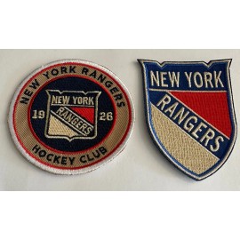 (2)-NEW YORK RANGERS VINTAGE STYLE EMBROIDERED IRON ON PATCHES BEAUTIFUL!