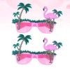 2PCS flamingo party eyeglasses hawaiian party eyewear trendy sunglasses hawaiian
