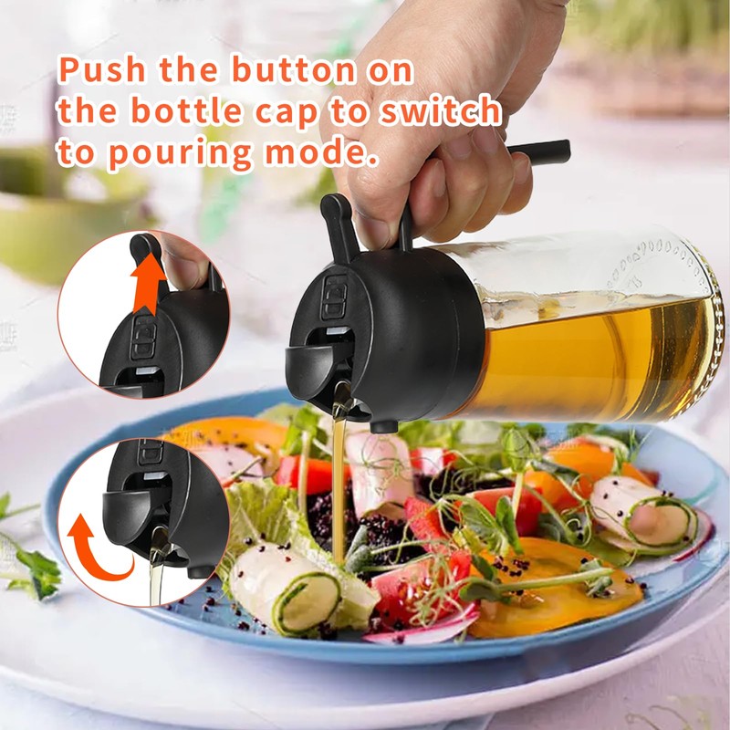 Rngeo - Paquete de 2 pulverizadores de aceite para cocinar,