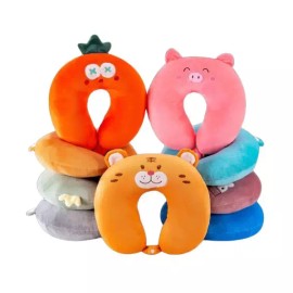 Sangsepaegi Chamjo 귀여운 목베개 목받침 쿠션 베개 비행기 여행 Cute Neck Pillow Neck Support Cushion Travel Pillow for Airplane [Orange carrot]
