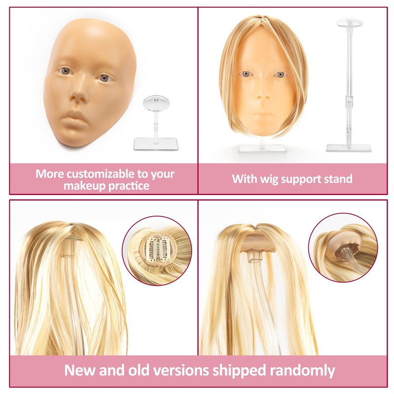 Glinexa5D Silicone Makeup Practice Face – Reusable Mannequin Head with