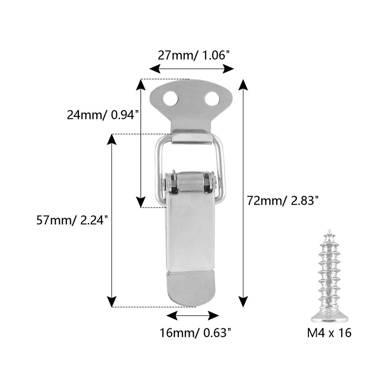 Waziaqoc 4 Pack Stainless Steel Spring Loaded Toggle Latch, Spring