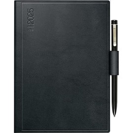 rido/idé Pocket Diary Model Perfect/Technik I (2025), 2 Pages = 1 Week, A6, 208 Pages, Plastic Cover Skivertex, Black