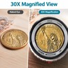 30X Pocket Magnifier with LED Light – Adjustable Focus Loupe