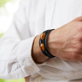 JoycuFF Grandson Leather Bracelet Grandson Gifts from Grandma Grandparents Birthday Confirmation Gifts Love You Forever Healing Jewelry Someday when the Pages of My Life End