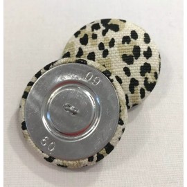 Quadrille TWO QUADRILLE TAUPE BLACK "BONAPARTE" LEOPARD PRINT CUSTOM COVERED BUTTONS