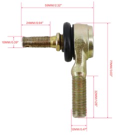 Relibupdater 10mm x 12mm Hand Tie Rod Ball Joint Left Right Replacement for 110cc 125cc 150cc Scooter Chinese ATV Tao Tao Quad 4 Wheeler Go Kart