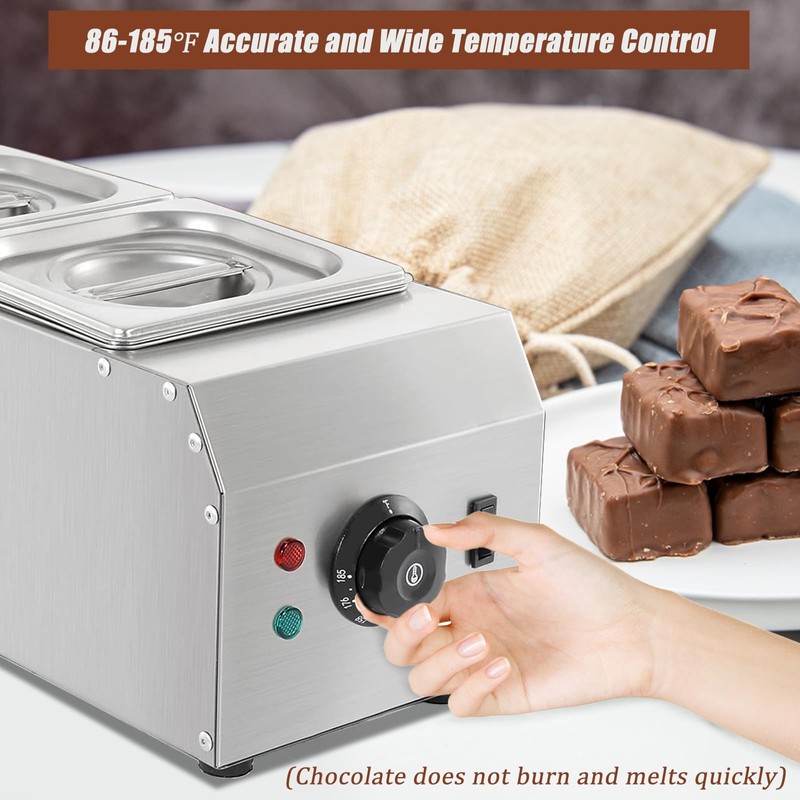 Chocolate Melting Pot, 9 Lbs 2 Tanks Chocolate Tempering Machine
