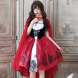 amaletPlay Little Red Riding Hood Cosplay, Halloween, Large Size, XXXL Costume, Costume, For Adults, Christmas, Women's, Parties, Events, Cloak Hood (XXL)