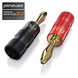 CSL 2 x High End Banana Plugs for Cables up to 4 mm Gold-Plated Contacts Optimal Signal Best Sound Quality for Speaker HiFi AV Receiver Amplifier Measurement Technology Colour Coding