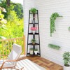 VERYKE 5- Tier Corner Bookcase Corner Ladder Shelf Modern Bamboo