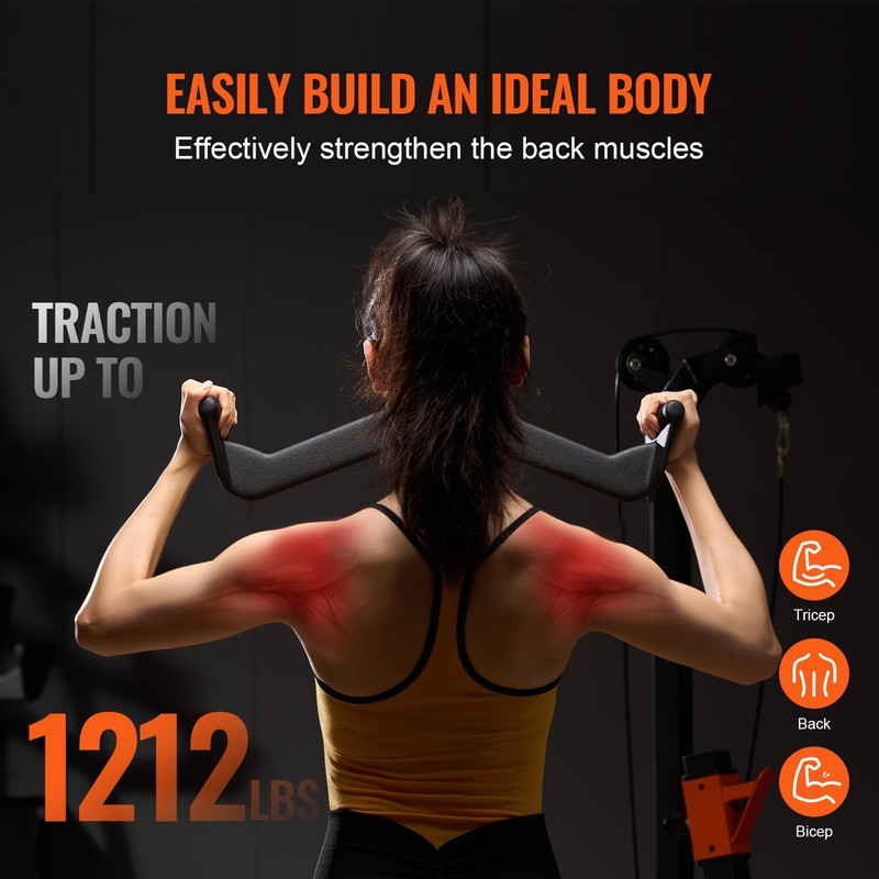 VEVOR LAT Pulldown Attachment, Cable Machine Rowing V-bar Attachment, Tricep