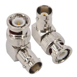 leeyovk BNC Connector BNC Male to BNC Female Right Angle BNC Video Coax Cable Adapter