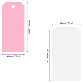 KOHAND 500 PCS Clothing Hangs Tags, Pink Price Retail Tags with Strings, Blank Marking Label Tags for Sales, Retail